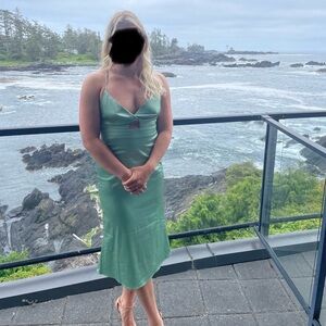 Shein Satin green dress